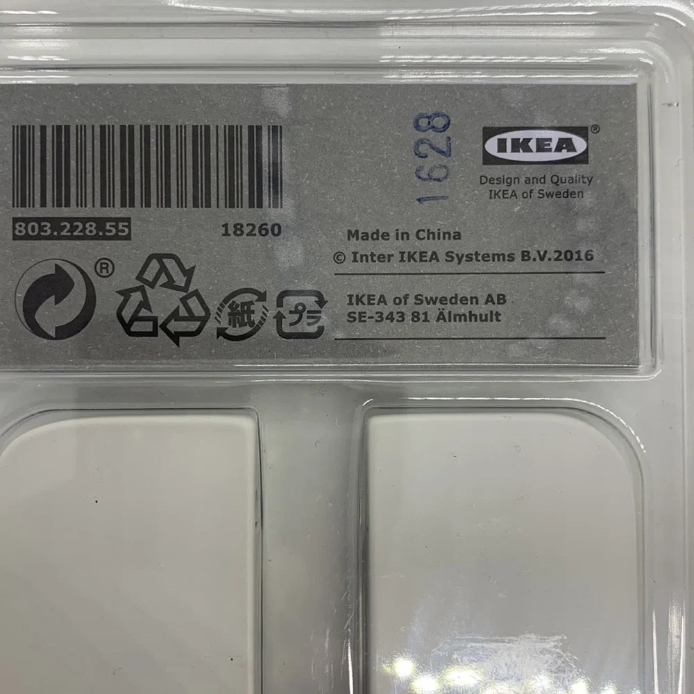IKEA Berghalla Handles White 2 Pack New (Lot of 4) 56mm 2 3/16 Furniture Door